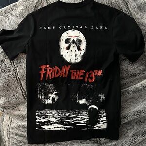 Black Graphic T-Shirt with Horror Design